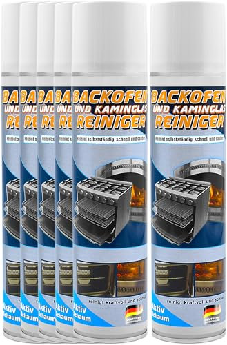 6 x 400ml Backofen & Kaminglasreiniger Set mühelos Ruß vom Kaminglas entfernen Kachelofen Scheibe reinigen