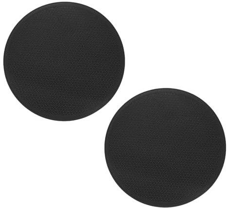 sourcing map 2pcs Silicone Trivet Mats 11.8 Dia Round Non-Slip Silicone Pot Holders for Hot Pots and Pans, Heat Resistant Hot Pads for Kitchen Hot Dishes Table Countertops, Black