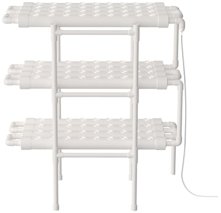 banborba Hydroponisches Grow-Kit, 108 Standorte 12 Rohre Hydroponische Pflanzausrüstung, 3 Schicht Hydroponisches Anbausystem mit Grow-Körben und Wasserpumpe für Haus Balkon Garten Balkongemüse