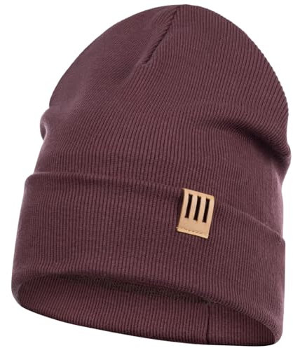 Smarilla Mütze Junge Kinder Beanie Herren gerippt, Größe: 58-60, Farbe: Braun