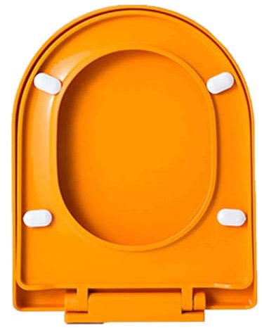 Abattant WC avec Frein de Chute, Siege Toilette, Lunette WC Dégagement Rapide, Cuvette Toilette Facile à Installer(Orange)