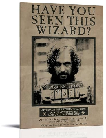 KLKONIBC Poster, Motiv: Sirius Black Wanted, dekoratives Gemälde, Leinwand, Wandposter und Kunstdruck, moderne Familienschlafzimmer-Dekoration, Poster, 50 x 75 cm