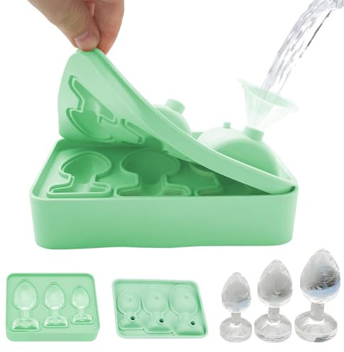 Moule a Glaçon, Rigolo Bac à Glaçons Avec Couvercle Silicone Pour Adulte, Créatif de Nouveauté Moule pour Whisky Boissons Fête Anniversaire Empilable et Réutilisable Bacs à Glaçons Sans BPA (Green)