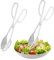 Confezione da 2 pinze per insalata e servizio, pinza per asparagi con manici a forbice – Pinze per spaghetti, posate da insalata in acciaio inox per barbecue, cucina, servire e pasta