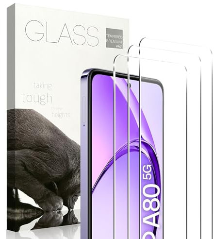 KLWAINM [3 Pezzi] Compatibile con OPPO A80 5G Vetro Temperato, Durezza 9H Anti-Graffio Trasparente HD Senza Bolle