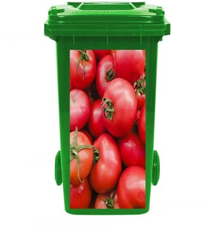 KFMON 2Pieces Large Vegetable Dustbin Stickers, Self Adhesive Wheelie Bin Stickers, Waterproof Bin Decal, for Garden Outdoor, Wall Decoration