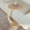 sugodesign Beistelltisch mit Rollen, Kleiner Couchtisch C Form, stylischer Sofatisch in schöner Natur Eiche-Optik, runder Tisch als Ablagefläche für Couch und Sofa, Beistelltisch Couch
