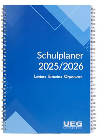 UEG-Lernmittel Schulplaner - Lehrerkalender LEO 25/26 DIN A4 mit Leomappe schwarz und DIN A2 Wandkalender