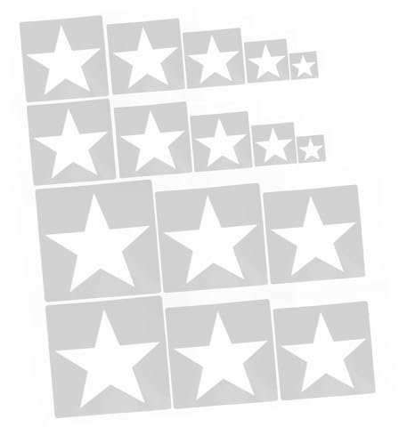 VILLFUL 16 Stück Teiliges Sternschablonen Wiederverwendbare Stern Malvorlagen für Wand Möbel und Stoffe für Diy Dekoration und Projekte