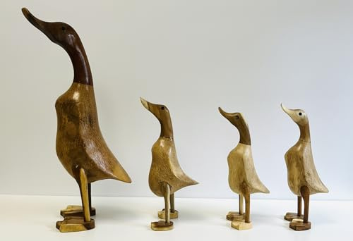 My Square Mile Decorative Wooden Duck Ornament, 25cm or 45cm, Indoor Outdoor Garden Decor Gift (1 Small Duck 25cm)