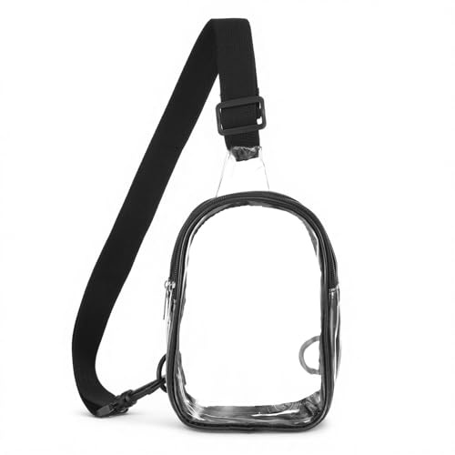 Telooco Clear Bag Clear Handbag Concert Bag Stadion Waterproof Bauchtasche Damen Durchsichtige Umhängetasche Kosmetiktasche Klein Kulturtasche Wasserdichte Taschen