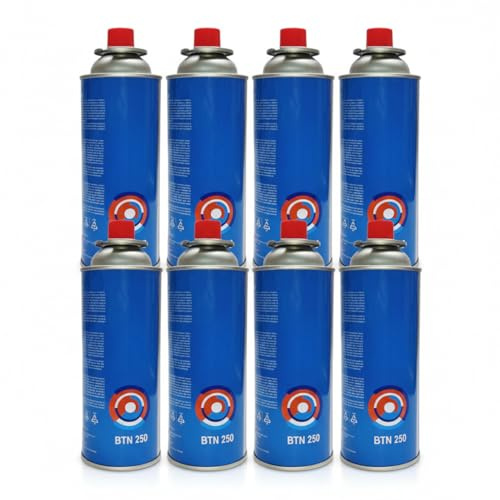 8 Cartuchos de 227gr para Camping Gas Portatil u Hornillo Camping Portátil, Cocinal, Infernillo, Fogareiro (8 botellas de Gas)