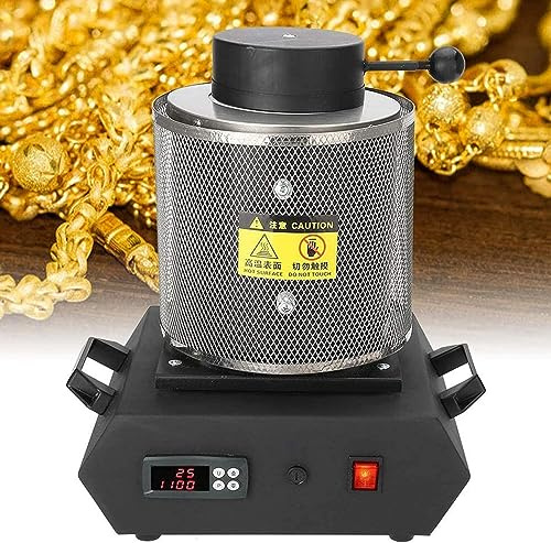 Four de fusion électrique numérique avec creuset en graphite et pinces, kit de fusion de métaux à haute température pour la coulée de métaux précieux