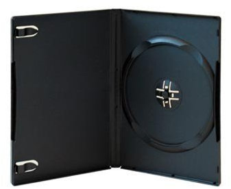 100 Stück DVD-Hüllen für 1 DVD/CD Kunststoff schwarz mit Folie für Cover 14mm