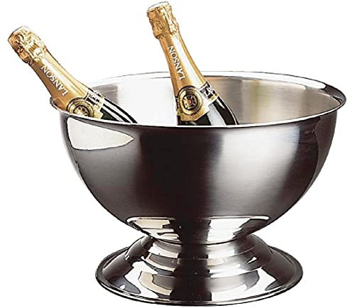 APS 36045 Champagnerkühler, Flaschenkühler, Edelstahl, hochglanzpoliert, Ø 40,5 bzw. 27,5 cm, Höhe 22,5 cm, Fassungsvermögen 13,5 Liter