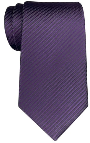 Retreez Cravatta da uomo con texture a righe, Violetto scuro, Taglia unica