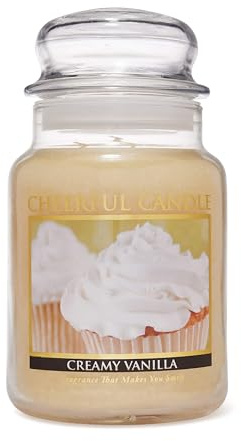 A Cheerful Giver Duftkerze im Glas, cremige Vanille, 680 ml, fröhliche Kerze, 135 Stunden Brenndauer, Kerzen Geschenke für Frauen