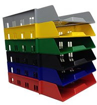 Single Yellow A4 Stackable Letter Tray for Home or Office