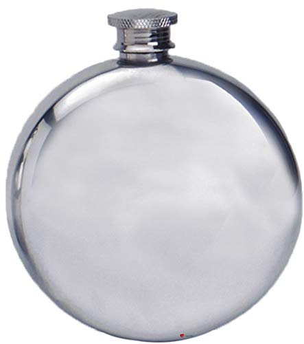I LUV LTD Sporran Flask Round Plain Design 6oz Screw Top Engravable Rounded Bottom