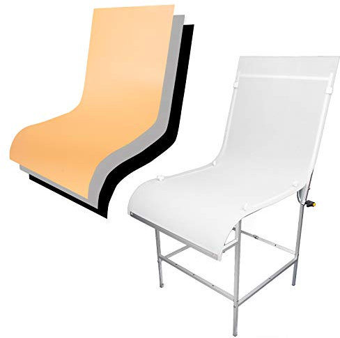 Amzdeal 60x130cm Fotostudio Fotografie Aufnahmetisch mit Aluminium Rahmen Geeignet für Still Life Artikel Schießen transluzent