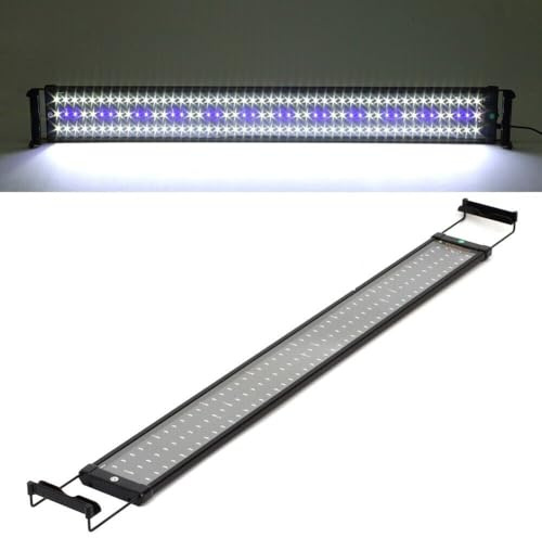LAMPADA PLAFONIERA 120 CM 96 LED 120-140CM ACQUARIO LUCE BIANCA BLU PESCI PIANTE