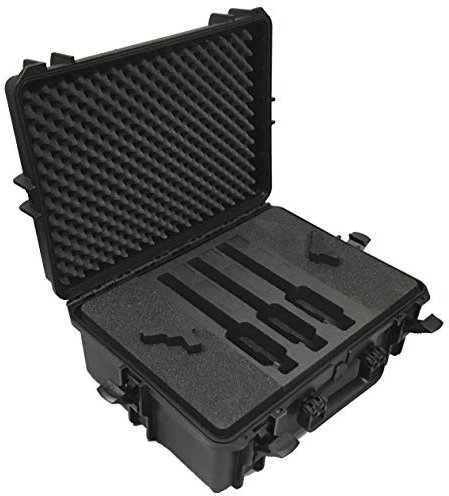 MC-CASES ® Professioneller Pistolenkoffer für bis zu 5 Pistolen und 9 Magazine – Waffenkoffer für Pistolen – Kurzwaffenkoffer – Aus Deutschland – 5 Jahre Garantie – Abschließbar - Modulierbar