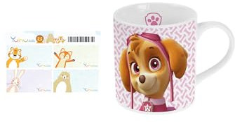 Paw Patrol , Porzellan , Skye & Everest Kinder-Becher Tasse im Geschenkkarton mit Namensaufkleber