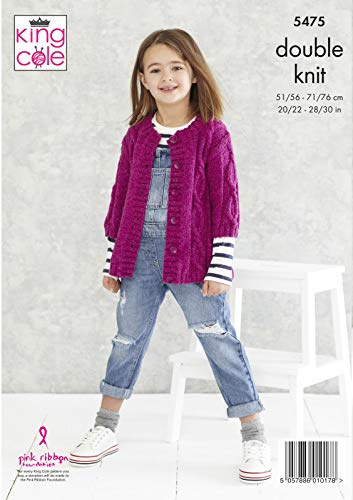 King Cole Subtle Drifter DK Knitting Pattern 5475 - Cardigans Pattern - 20-30 Inches