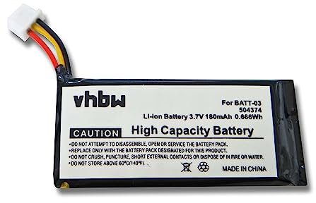 vhbw Batterie Compatible avec Sennheiser DW Pro 30, DW Pro1, DW Pro2, DW Pro2 ML, DW SD Pro1 Casque Audio, écouteurs sans Fil (180mAh, 3,7V, Li-ION)
