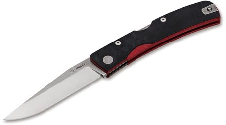 Manly Unisex – Erwachsene Peak D2 Red Two Hand Taschenmesser, Schwarz, 22 cm