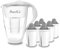 GLAS-Wasserfilter PearlCo (weiß) mit 6 Protect+ classic Filterkartuschen (f. hartes Wasser) - Made in EU