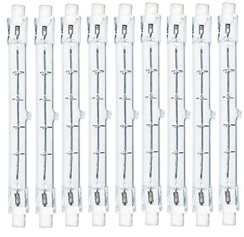 NCC-Licht 10x Halogen Leuchmittel Stab R7s 118mm 100W Warmweiß Dimmbar | dimmbarer Halogenstab, ideal für Arbeitsleuchten Strahler und Stehleuchten