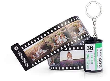 Lovejewellery Spotify Code Schlüsselanhänger mit 10 Fotos Personalisiert Foto Filmrolle Schlüsselanhänger Buntem Fotos Schlüsselring Geschenk Für Männer Frauen