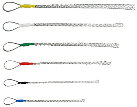 VGongTech Cable Pulling Grip Sock Kit Galvanizing Steel Antislip Pipe Cable Wire Pulling Grips Lassos Set Flexible Eye Mesh Rope Set