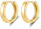 Boucles d'oreilles Femme en Argent Fin 925 Hypoallergénique Créoles Petites Plaqué Or, Diamètre 12mm