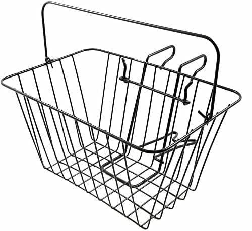 Hard To Find Bike Parts LARGE FRONT WIRE MESH BASKET WITH CARRY HANDLE AND EASY FIT BRACKET 16 WIDE