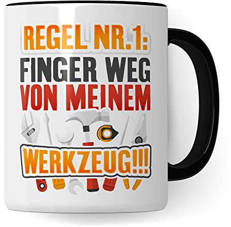 Heimwerker Tasse, Männer Kaffeetasse Geschenkidee, Werkstatt Spruch lustig Bauarbeiter Kaffeebecher Bastler Becher, Humor Witz Geschenk für Handwerker