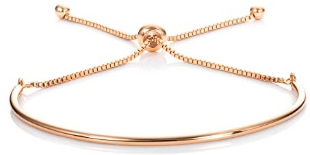 ZAVANA Bracelet Jonc Or Rose pour Femme et Ado, Bracelet Fin pour Femme, Bracelet Femme Réglable, Bracelets Or Rose pour Femme, Bracelet Fille Ajustable, Bijoux Femme Or Rose avec Pochette Cadeau