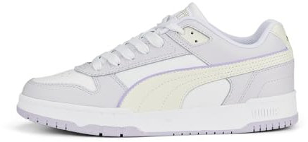 PUMA Unisex RBD GAME LOW Low-Top Trainers, PUMA WHITE-VAPOR GRAY-SPRING LAVENDER-PUMA GOLD, 43 EU