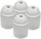 HALOTEC | Pack 4 Portalámparas E27 | Blanco | Soporte Casquillo Liso | Montaje M10x1 | Base para Bombilla Vista y Rosca Gruesa | Fabricado en Italia
