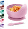 Xabono Baby Plates with Suction BPA Free Suction Plates Easy to Wash Suction Bowls for Baby and Silicone Baby Spoon Ejoyable Desing Baby Bowls First Food Baby Suction Plate Bowl (Pink) (SBBUK2022)