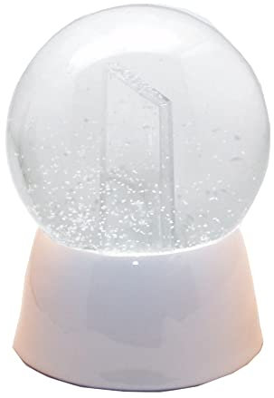 Snowglobe for You 40072 Foto-Schneekugel Glas gefüllt Fotorahmen mit Porzellansockel weiß 100 mm Durchmesser