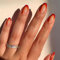 Bufenia 24 Pcs Almond False Nails French Fake Nails with Designs Stick on Nails Acrylic Oval Press on Nails for Women and Girls (Orange and Red )