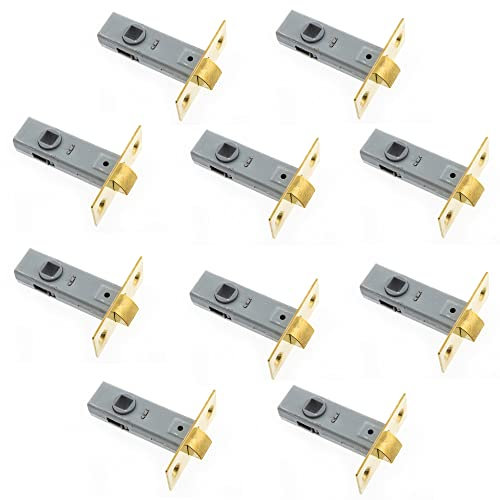 Sterling TML130BP Internal 3 / 75mm Brass Tubular Mortice Latch, 10 Pack, Nickel