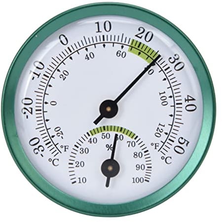SUPYINI Innen- und Außen-Thermometer, Hygrometer, Großer Bildschirm, Wasserdicht, Wandmontage, Grün