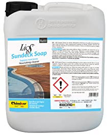 Chimiver Lios Sundeck Soap 5 LT, detergente per la pulizia di pavimenti in legno da esterno, Nutre ed elimina lo sporco, i residui di cloro e la salsedine.