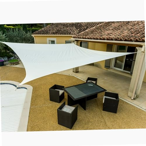 WERKA PRO Quadratisches Sonnensegel aus Polyester in Creme 5 m