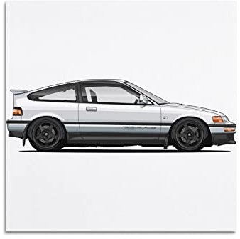 JDM Auto-Poster CR-X Rennauto Sportauto Dekorative Malerei Leinwand Wand und Kunst Bild Familie Schlafzimmer Dekor 50 x 50 cm