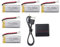 5PCS 3.7V 500mAh Lipoakku mit 5 in 1 Ladegerät für Hubsan H107L/C/D/P X5S H31 H6D JXD388 JXD385 U816A SYMA X5C X5SW HS170 HS170C HS170G F180W F180C TR-C385 TR-P51 TR-F22 Quadricopter Drohne Akku