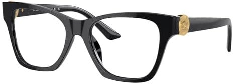Versace VE3341U Asiatische Passform GB1 50 Damenbrille, Schwarz, 50